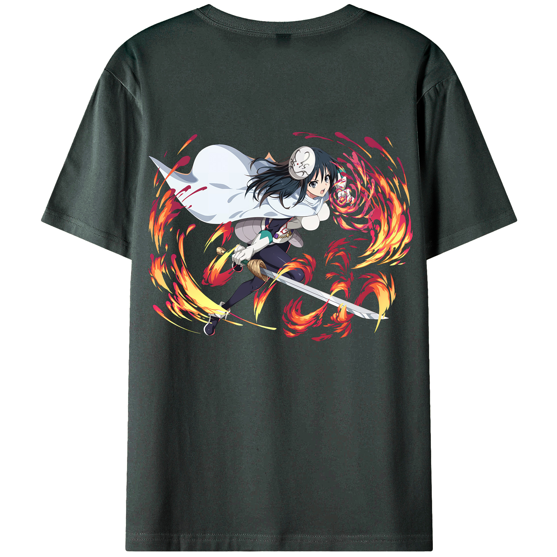 （画像用） 転スラ Regarding Reincarnated to Slime 綿100％ メンズ半袖Tシャツ（バックプリント） 通気性
